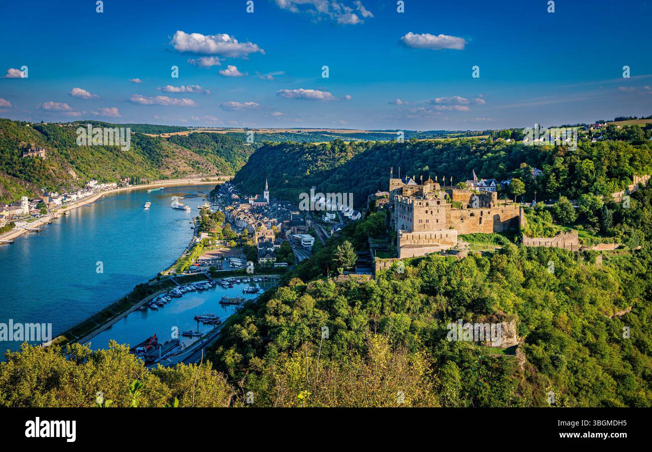 Rheinfels Fortress near St. Goar and St. Goarshausen on the Middle ...