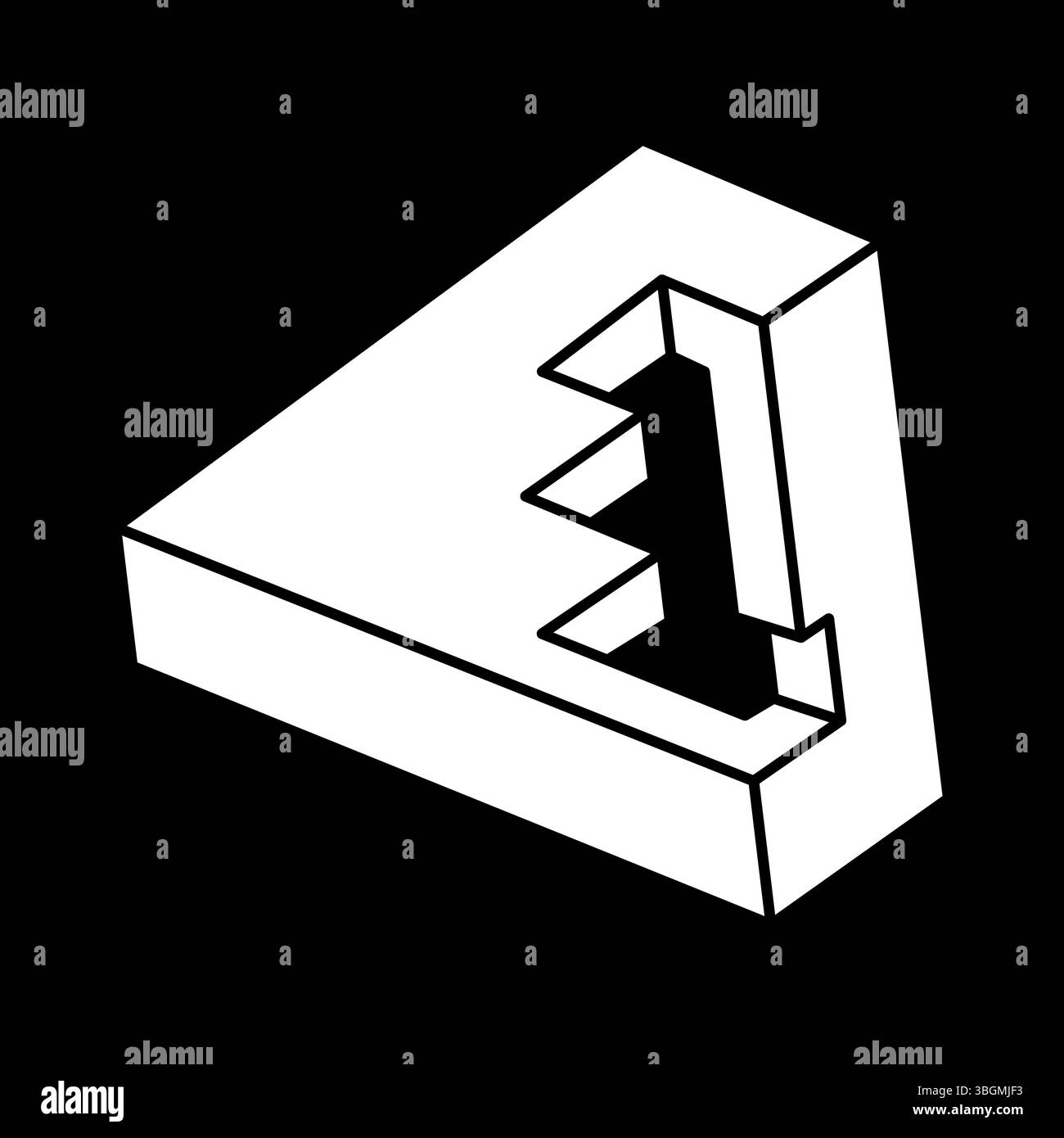Optical illusion shapes. Optical art object. Impossible figures ...