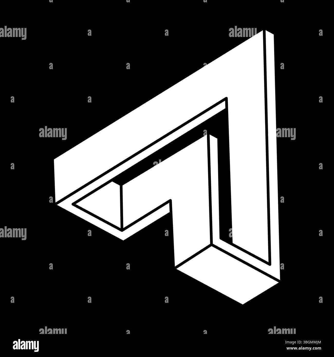 Optical illusion. Impossible shapes. Sacred geometry figure. Escher ...