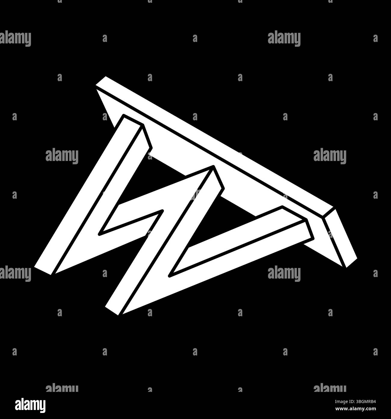 Optical illusion shape. Optical art. Impossible figure. Geometry Stock ...