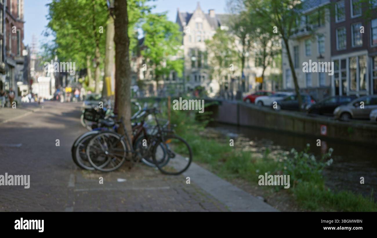 Blurred bicycles resting amsterdam hi-res stock photography and images ...