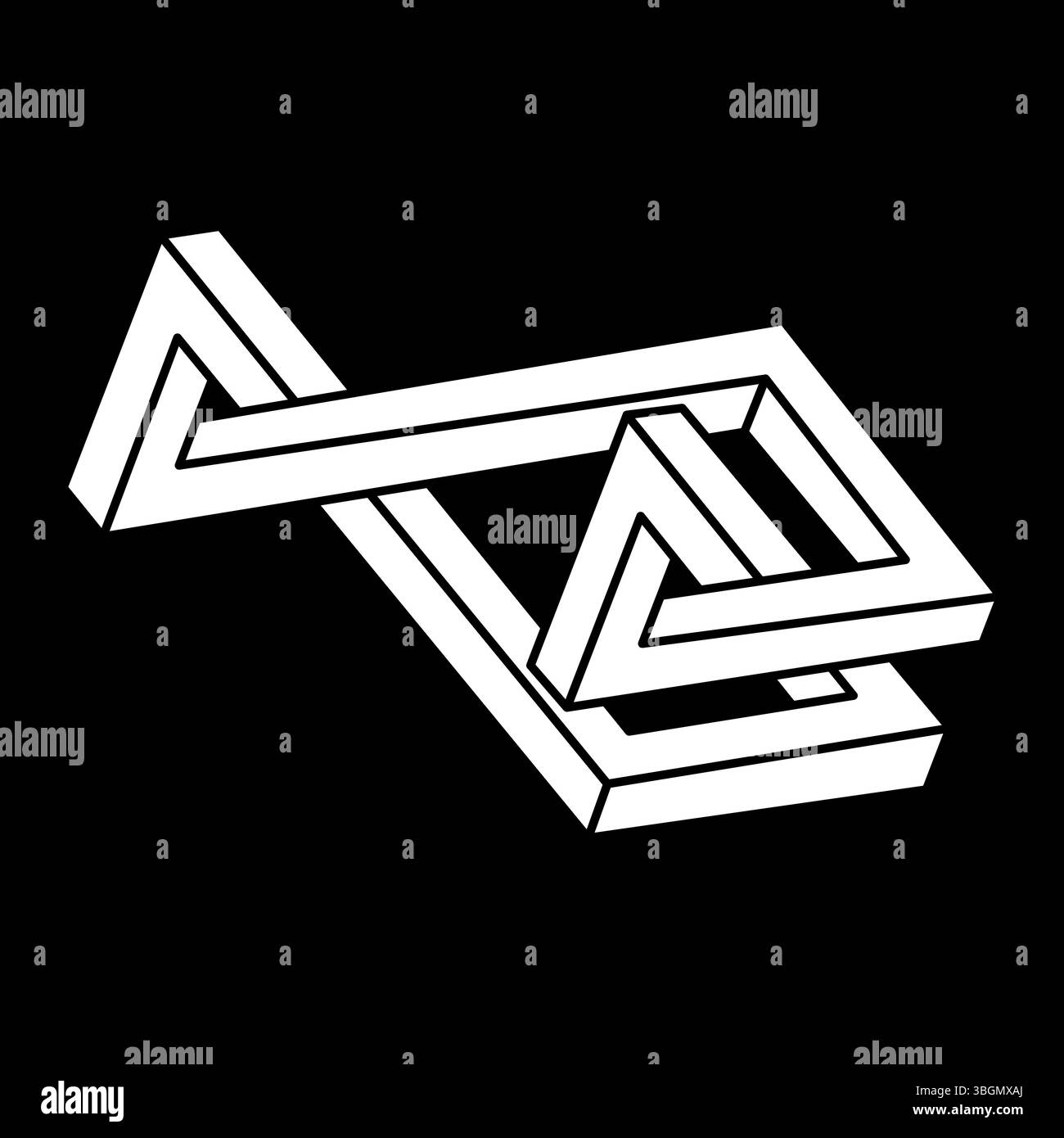 Impossible objects. Escher paradox. Line geometric shapes. Optical ...