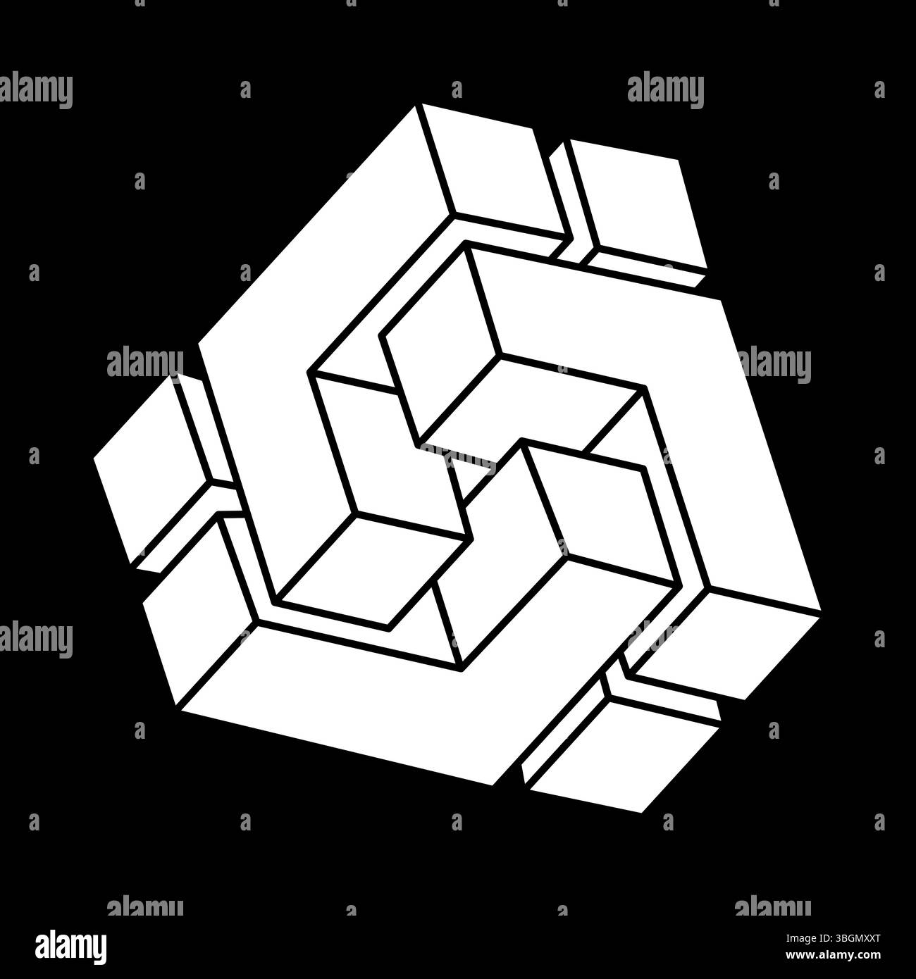 Impossible shapes. Optical art. Vector illustration. Line design ...