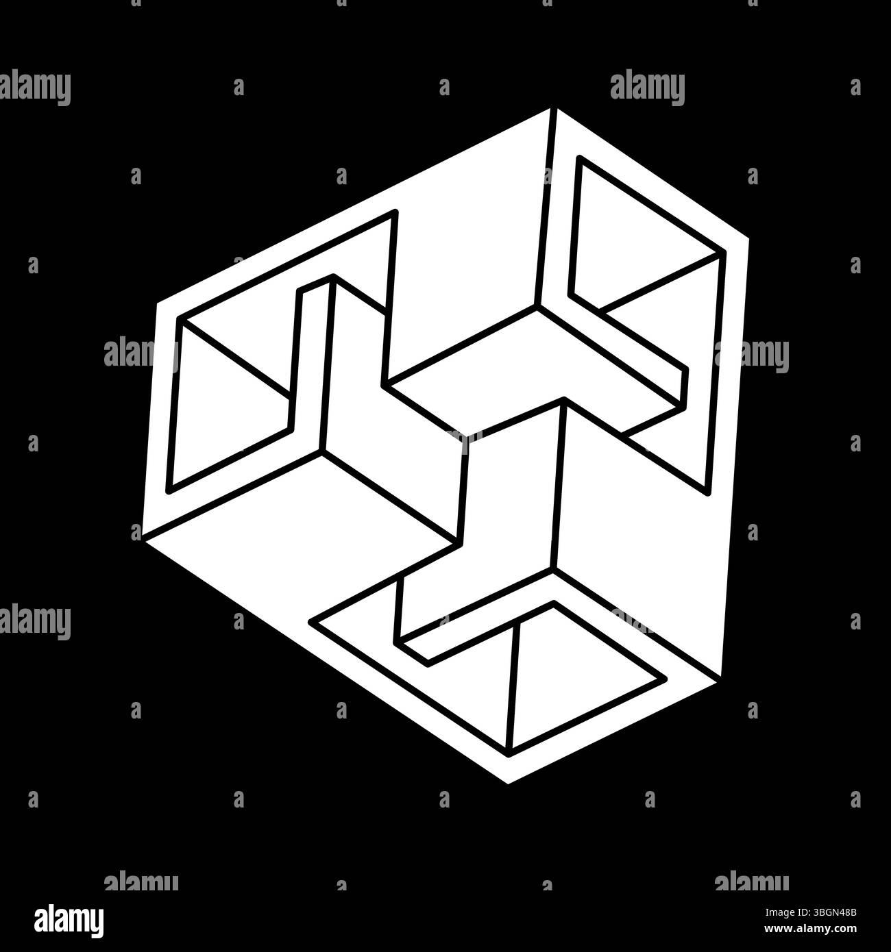 Impossible shapes. Escher style. Web design element. Optical illusion ...