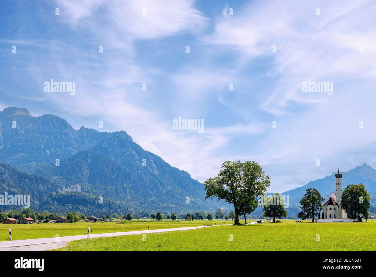 Pilgrimage church of St. Coloman near Schwangau with a view of ...