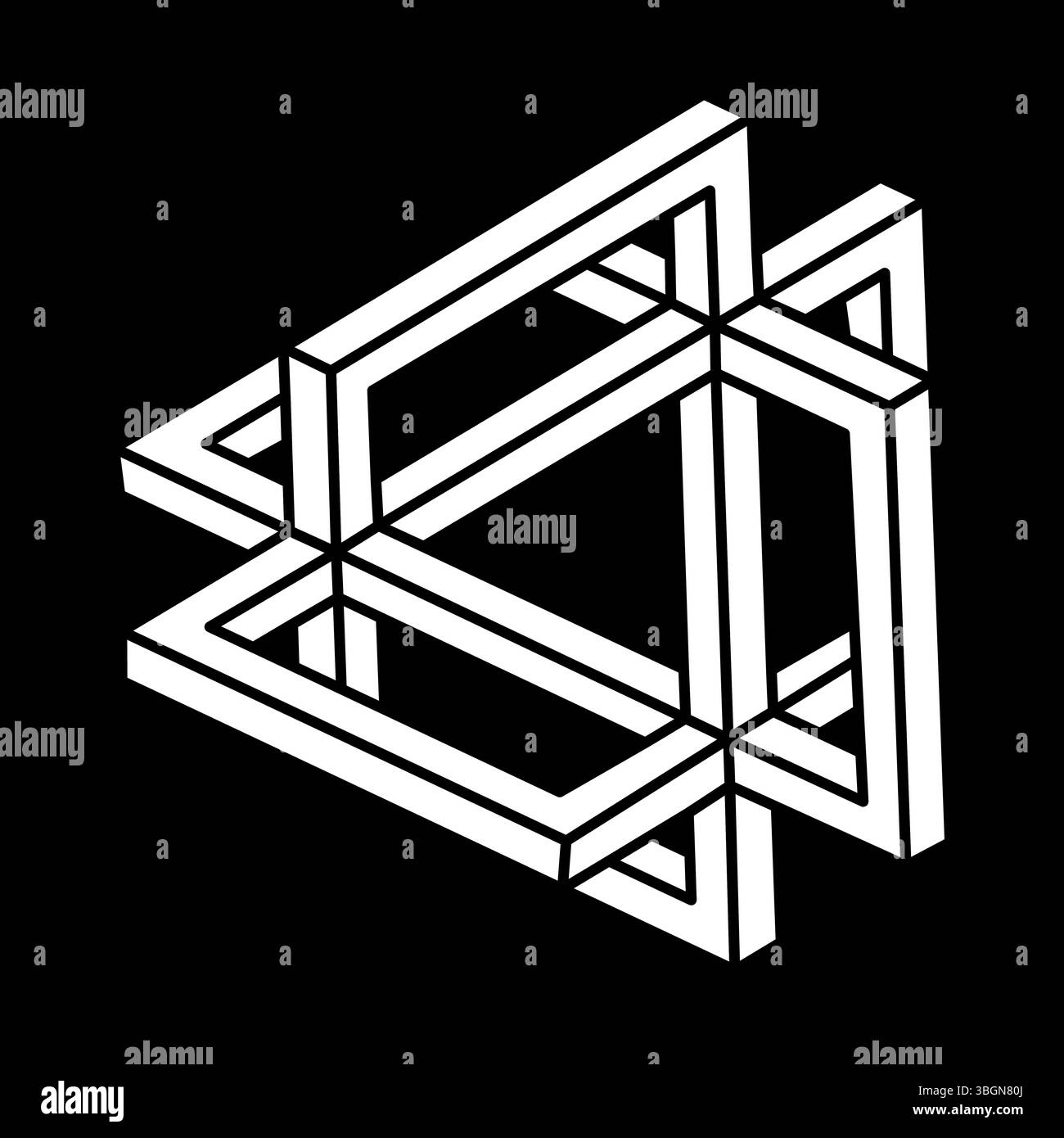 Impossible shapes. Sacred geometry figures. Optical illusion. Abstract ...
