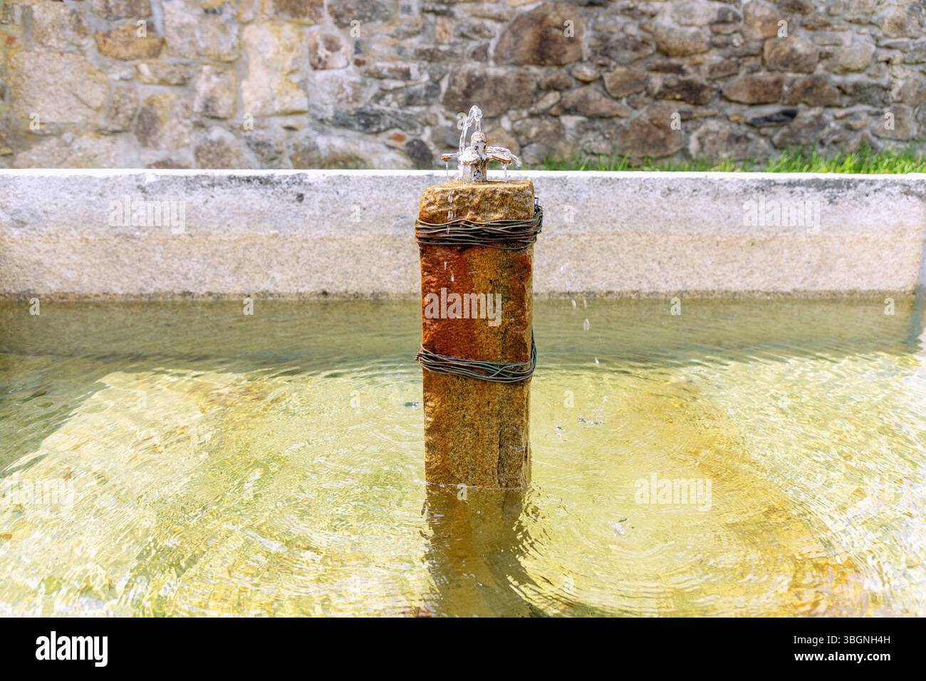 Historic horse trough on the Golden Path in Ceske Zleby in the Vltava ...