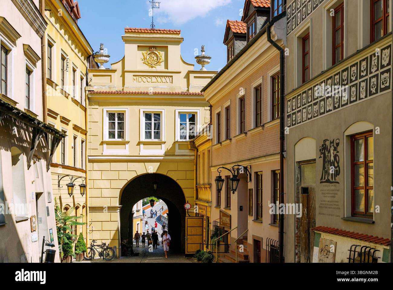 Castle Lane (Grodzka ) with Castle Gate (Brama Grodzka) in Lublin in the Lubelskie Voivodeship in Poland Stock Photo