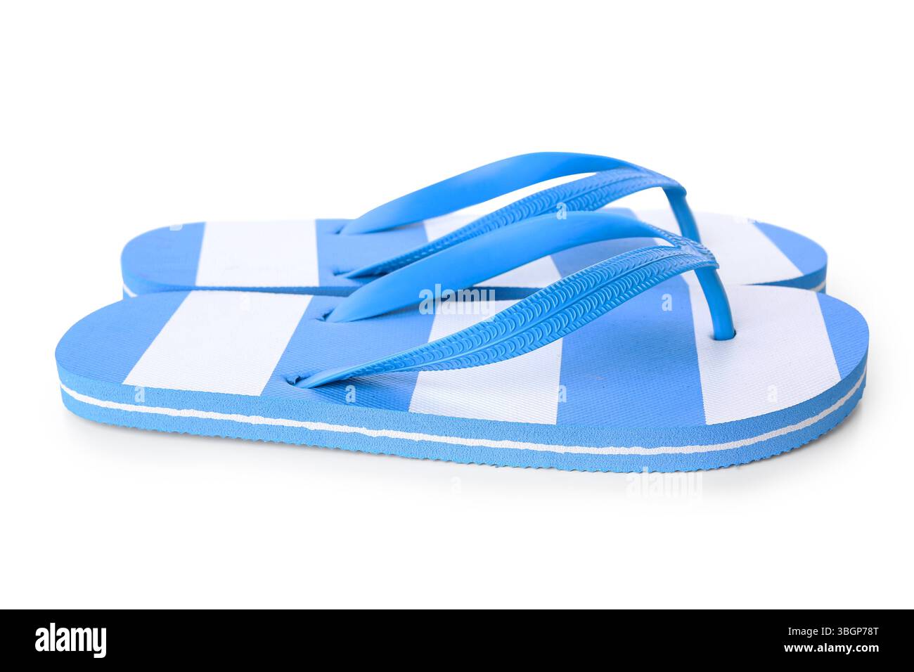 Colorful female flip flops on white background Stock Photo - Alamy