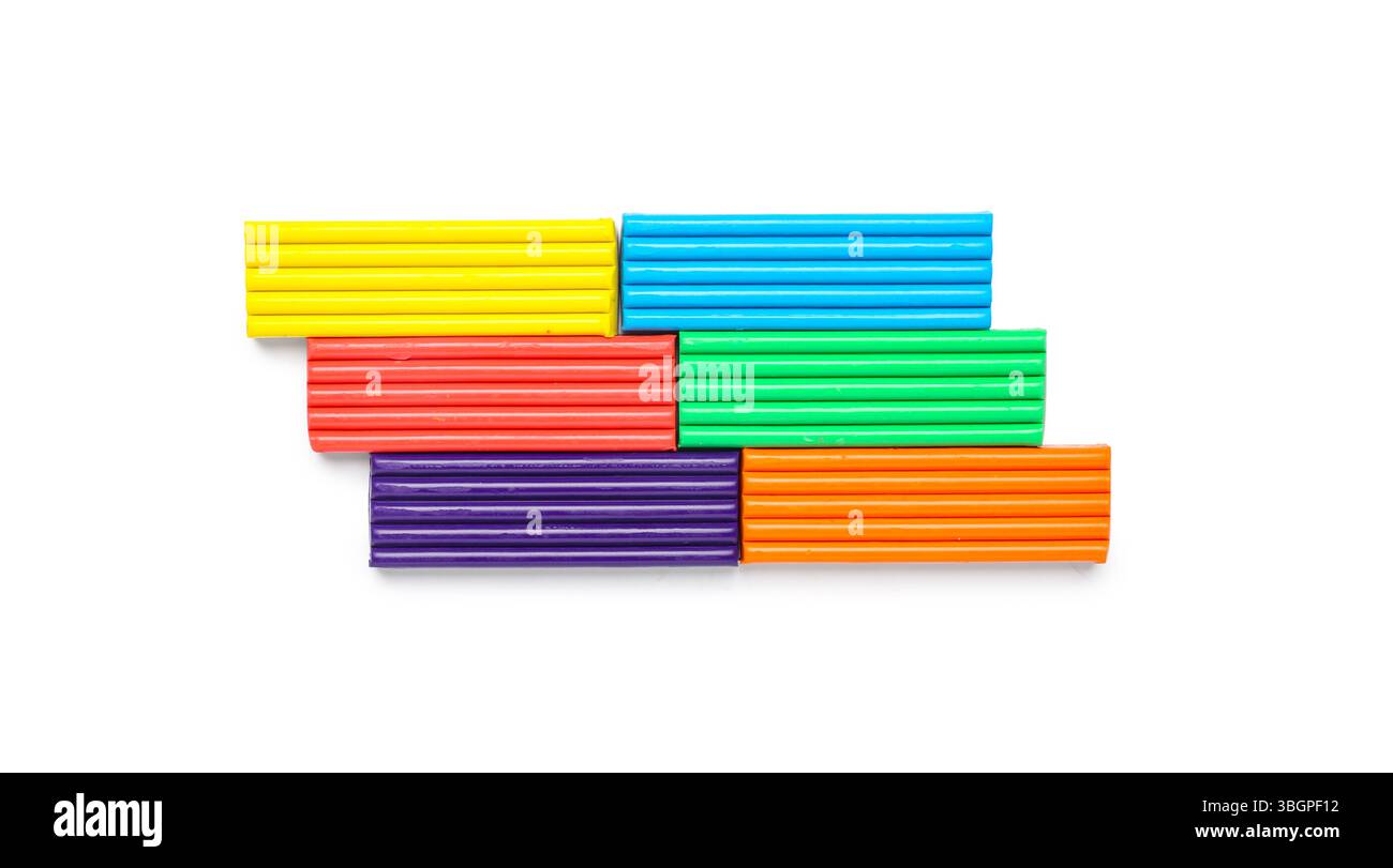 Colorful plasticine on white background Stock Photo