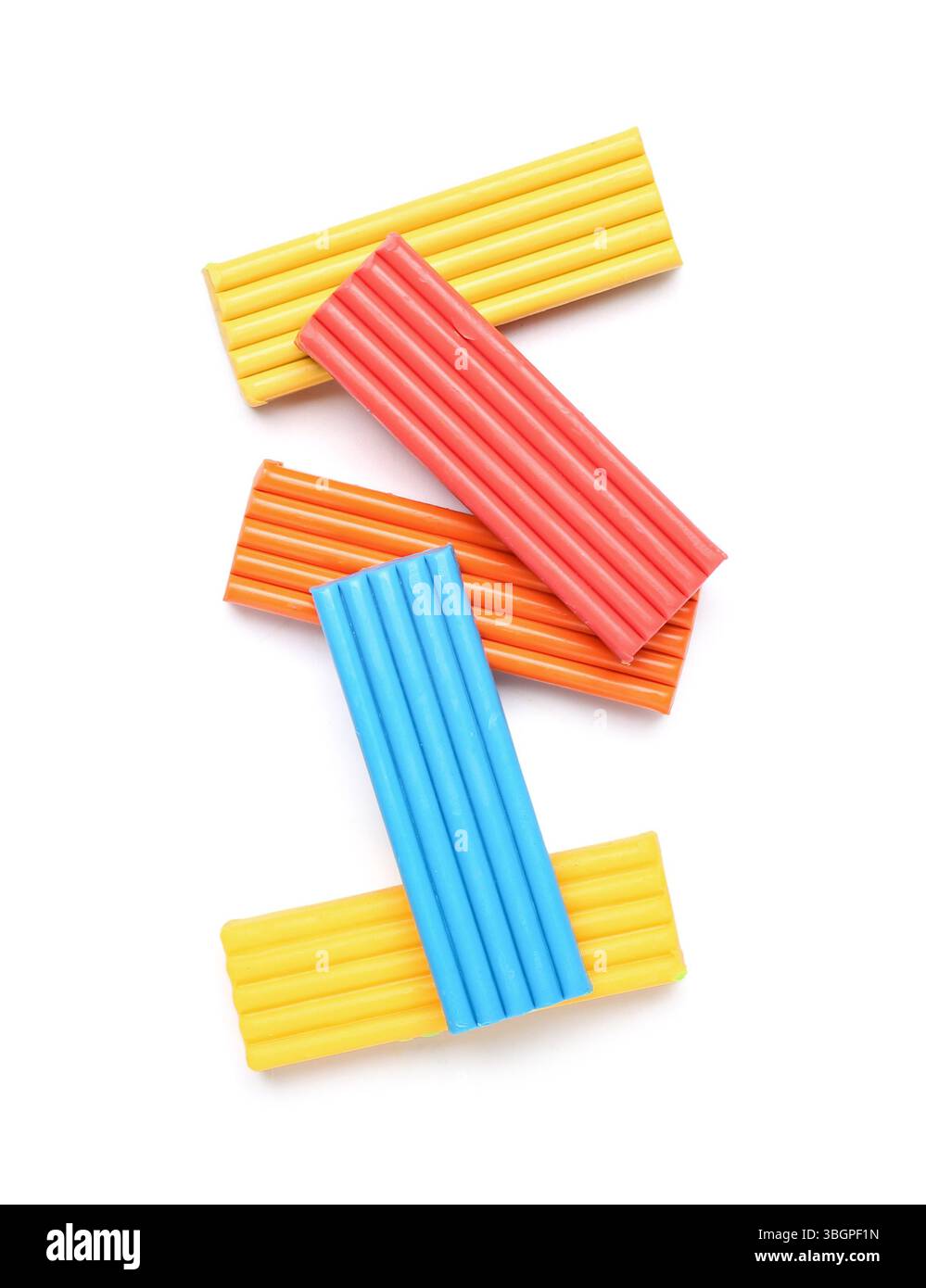 Colorful plasticine on white background Stock Photo
