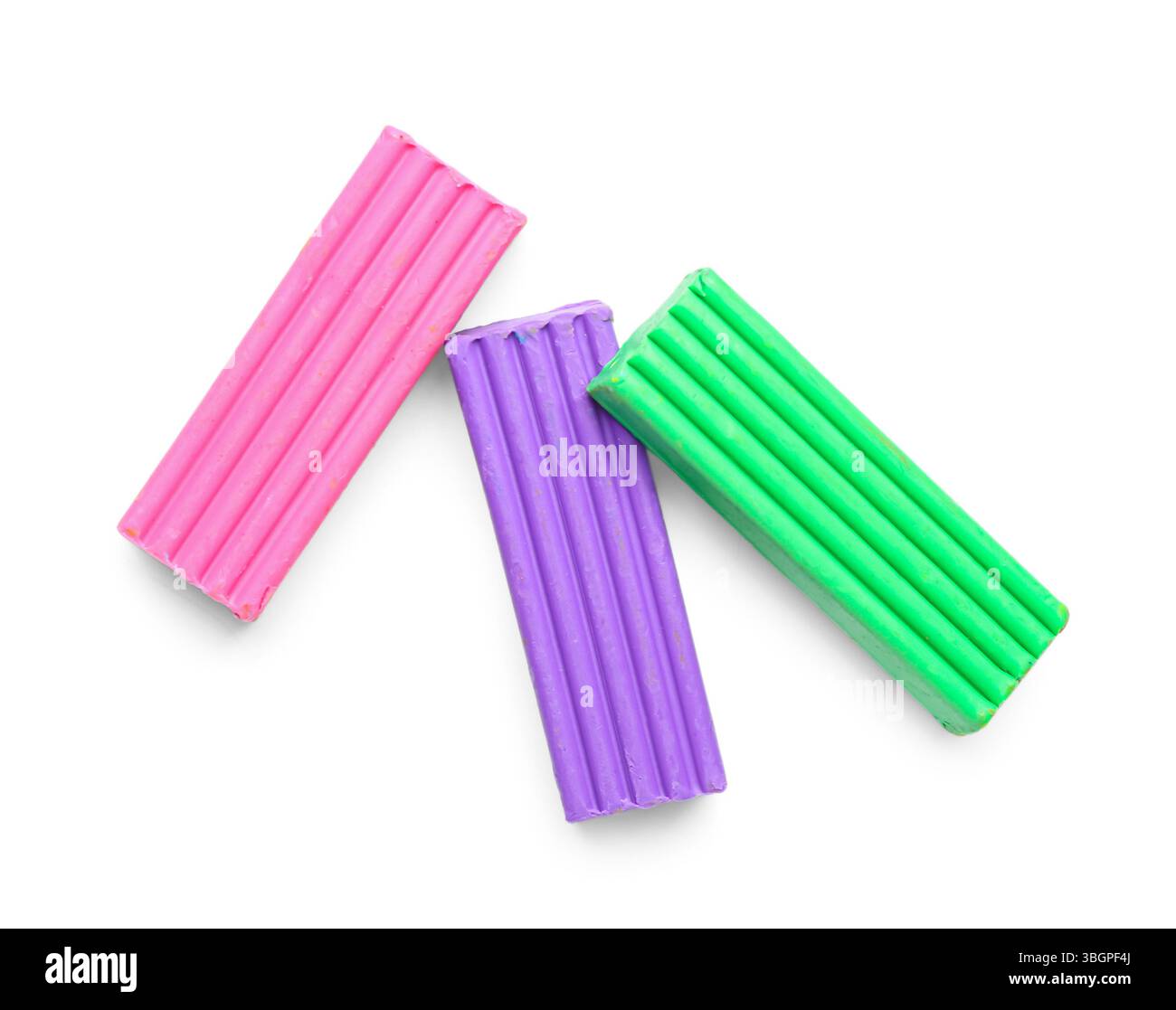 Colorful plasticine on white background Stock Photo