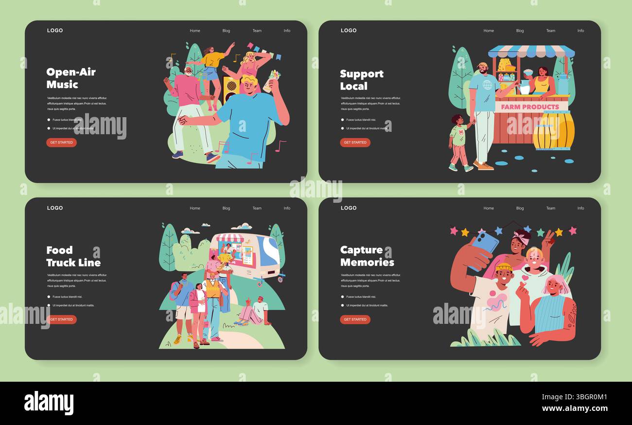 Colorful illustrations capture the joy of community events with music ...