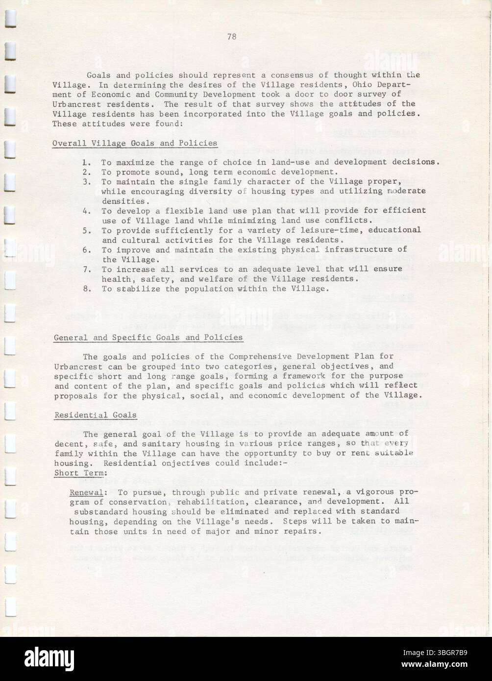 The 1974 Urbancrest Comprehensive Community Development Plan serves as ...
