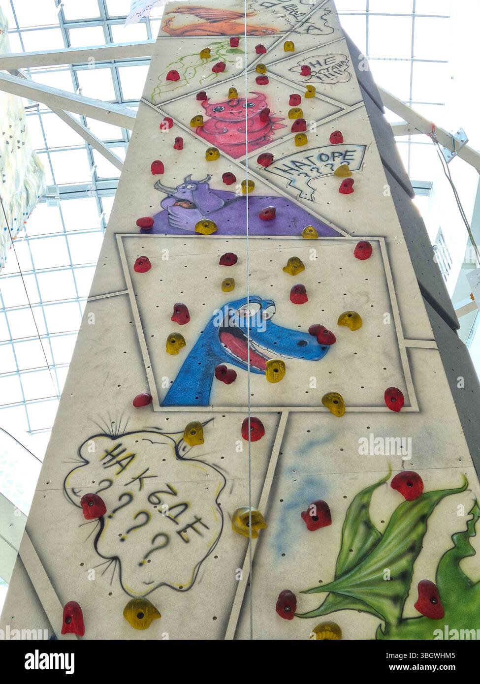 A closeup shot of a climbing wall. mountain climbing - Smartphone Captured Stock Image