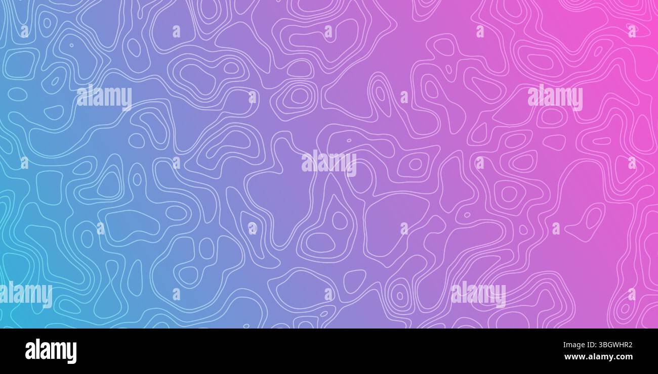 Abstract contour lines create a colorful gradient background with topographic features Stock Vector