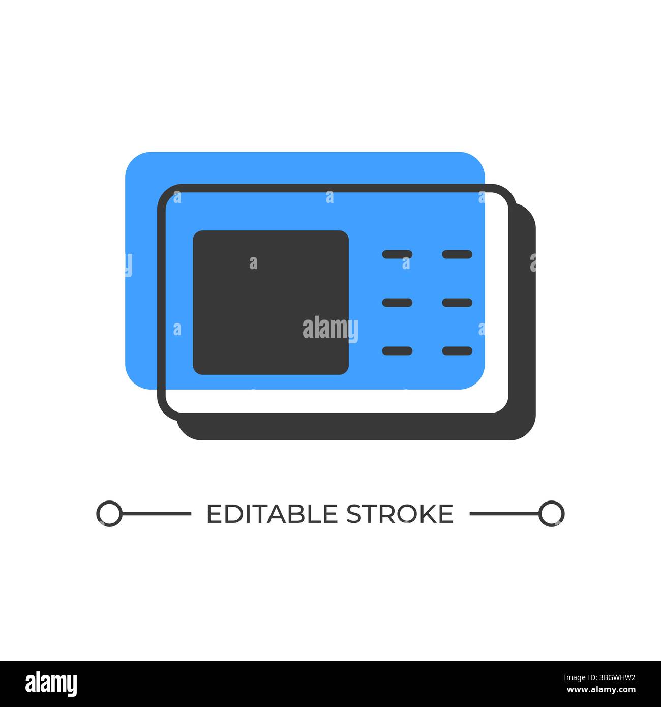 Intercom panel offset shadow line icon Stock Vector