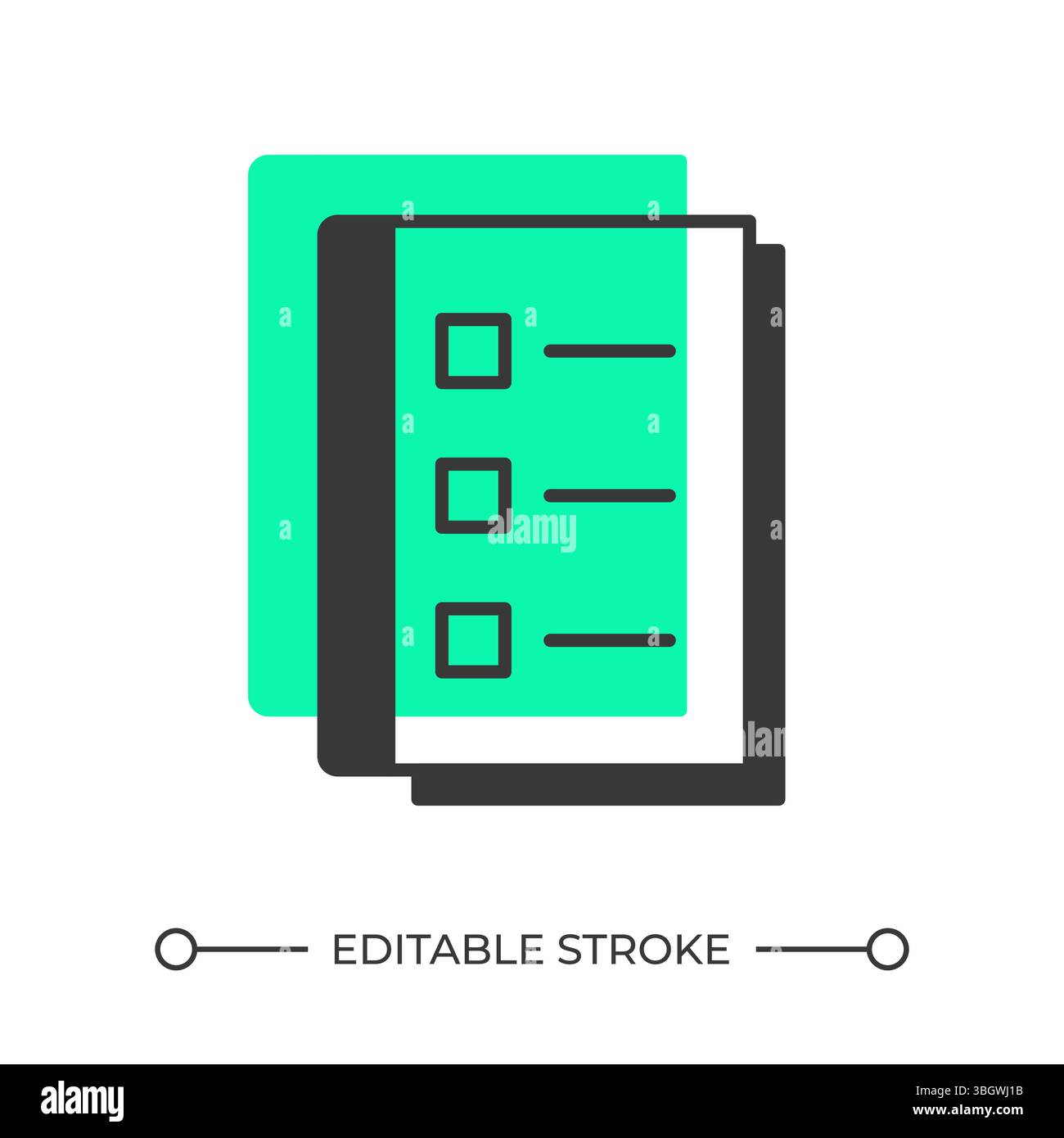 To do list offset shadow line icon Stock Vector