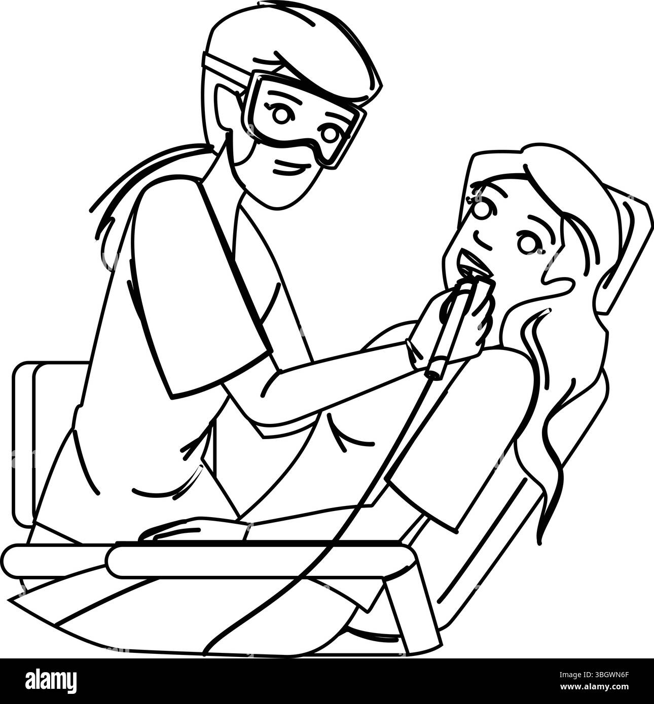 Dental office illustration vector Black and White Stock Photos & Images ...