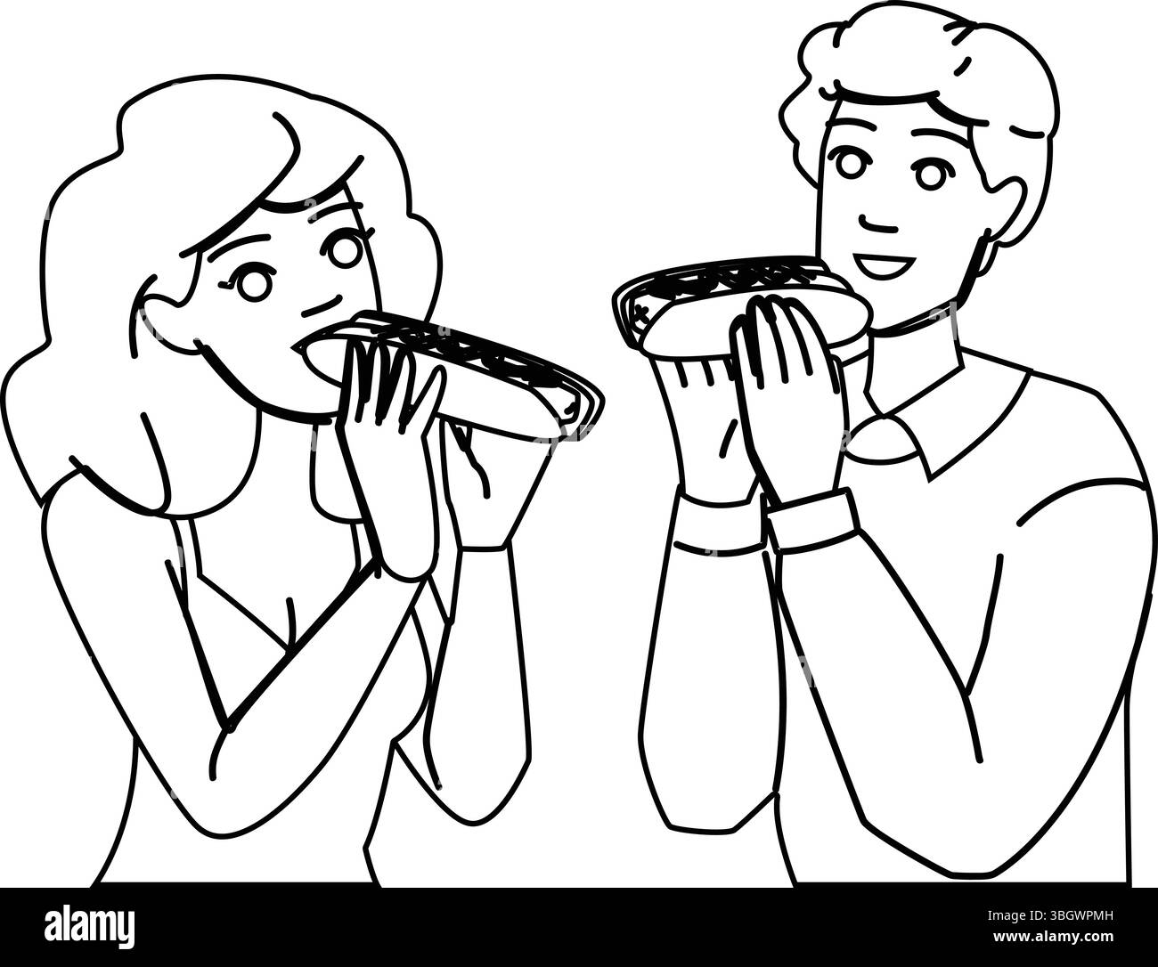 fast eating hot dog vector Stock Vector Image & Art - Alamy