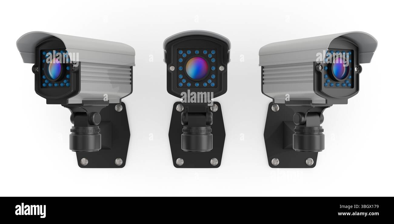 CCTV Camera on white background. Isolated 3D illustration Stock Photo ...