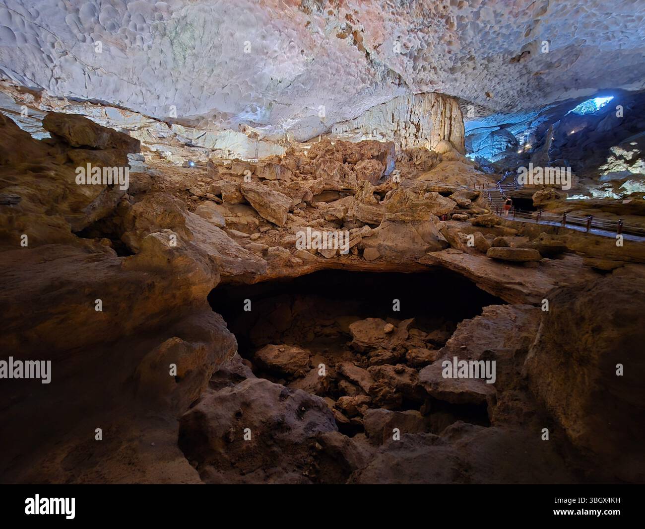 Thien Cung Cave Heavenly Palace Cave of Halong Bay, 4 km away from Dau Go Island, Most beautiful primitive cave of the bay. - Smartphone Captured Stock Image