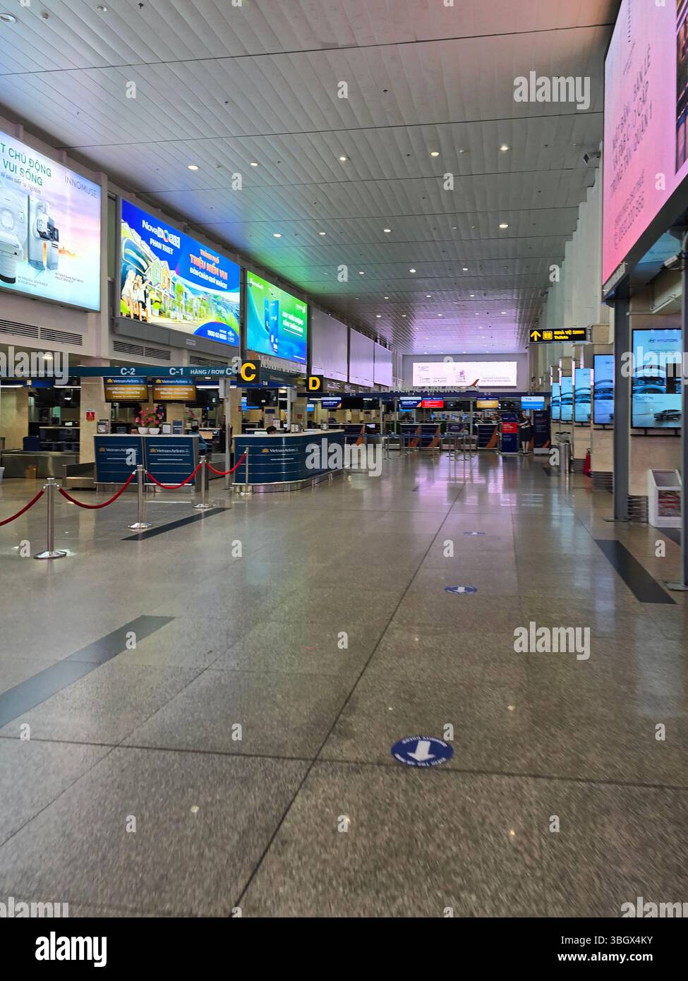 Hanoi, Vietnam - October 10, 2024: Check-in counter Of Bamboo Airways At Noi Bai International Airport In Hanoi Capital. - Smartphone Captured Stock Image