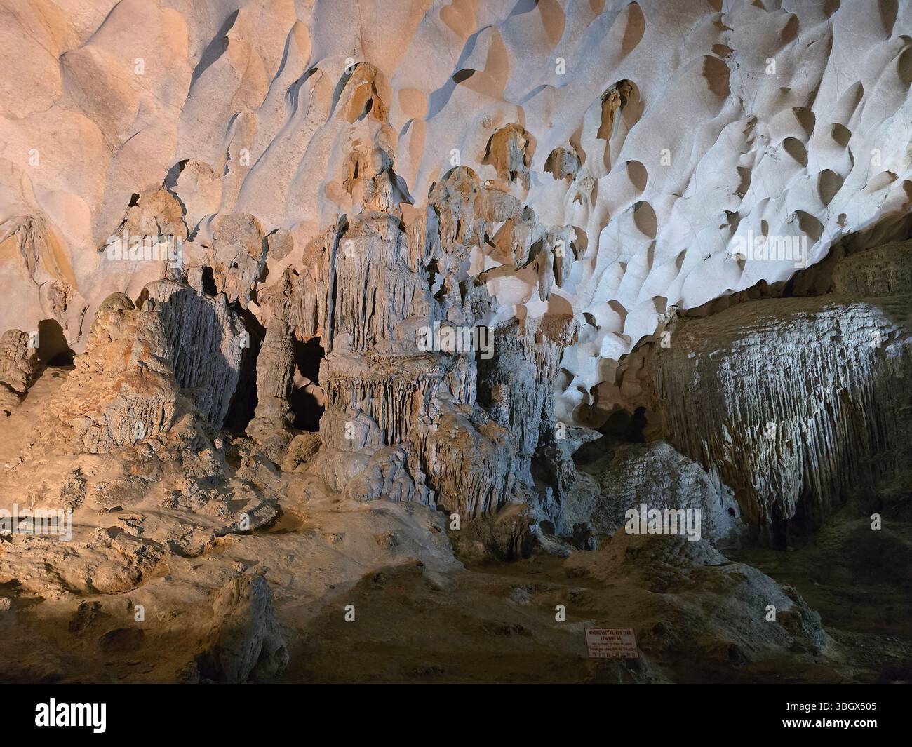Thien Cung Cave Heavenly Palace Cave of Halong Bay, 4 km away from Dau Go Island, Most beautiful primitive cave of the bay. - Smartphone Captured Stock Image