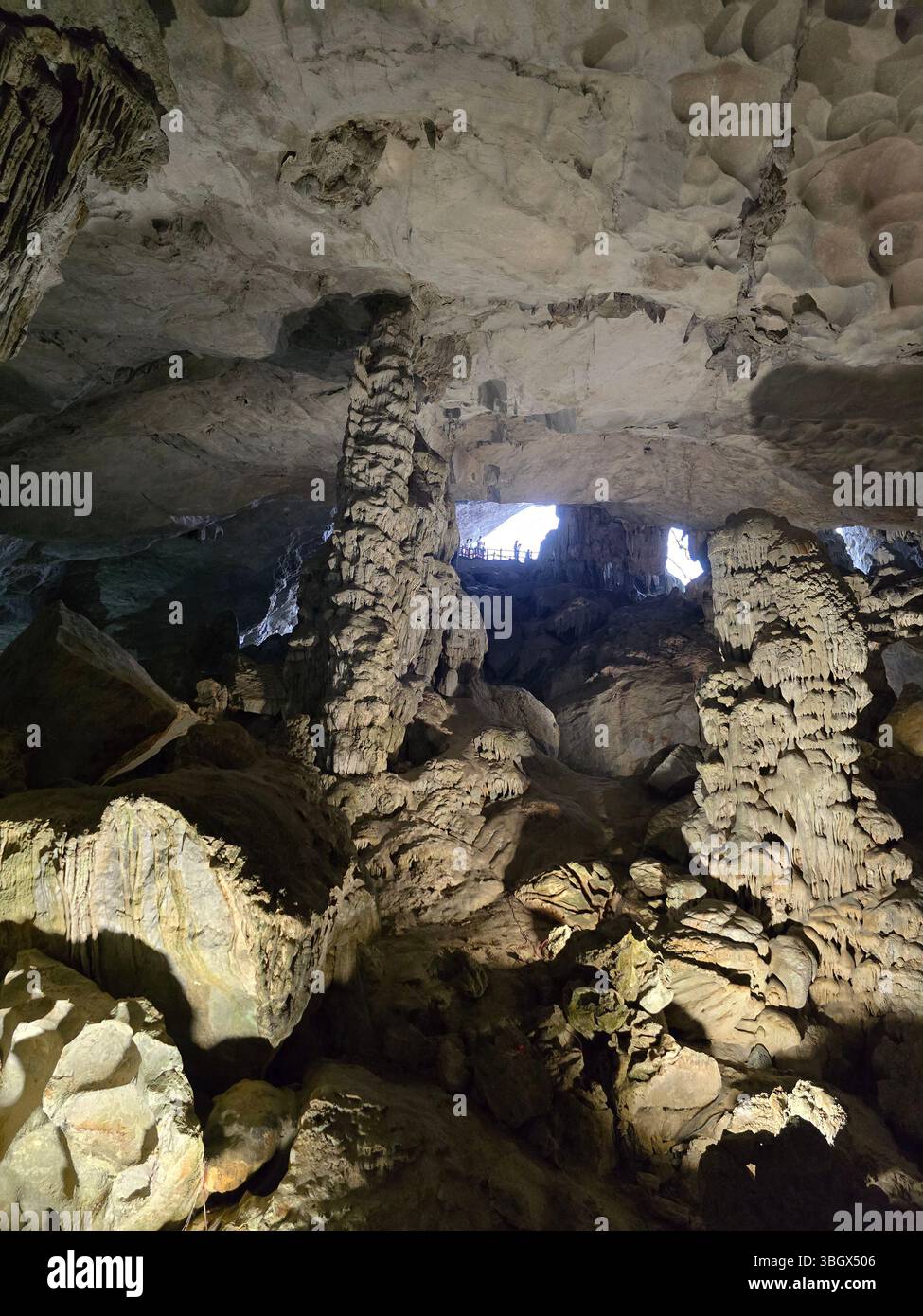Thien Cung Cave Heavenly Palace Cave of Halong Bay, 4 km away from Dau Go Island, Most beautiful primitive cave of the bay. - Smartphone Captured Stock Image