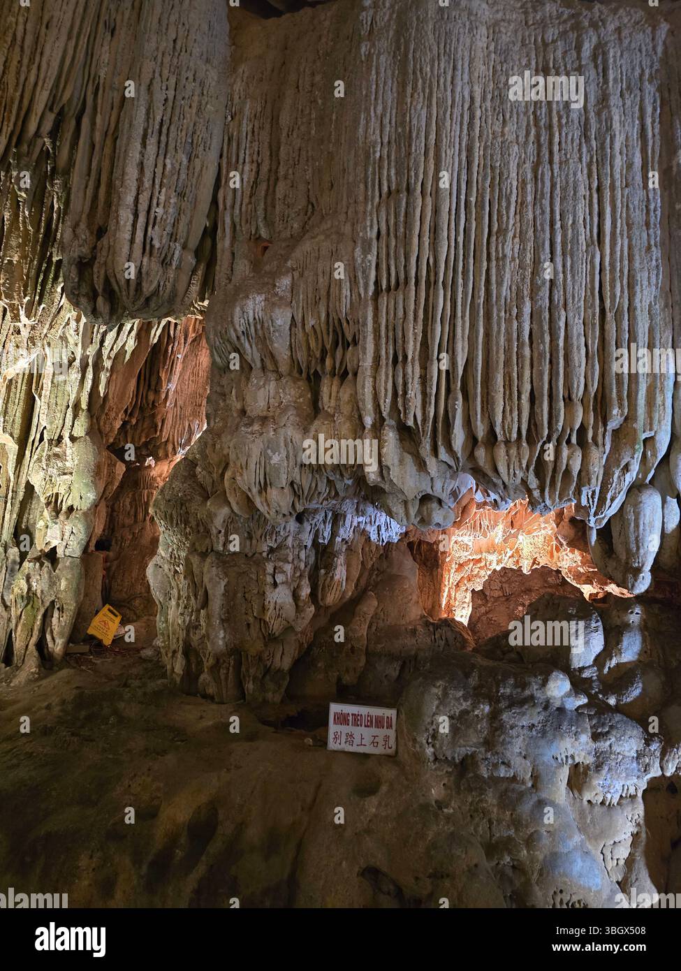 Thien Cung Cave Heavenly Palace Cave of Halong Bay, 4 km away from Dau Go Island, Most beautiful primitive cave of the bay. - Smartphone Captured Stock Image