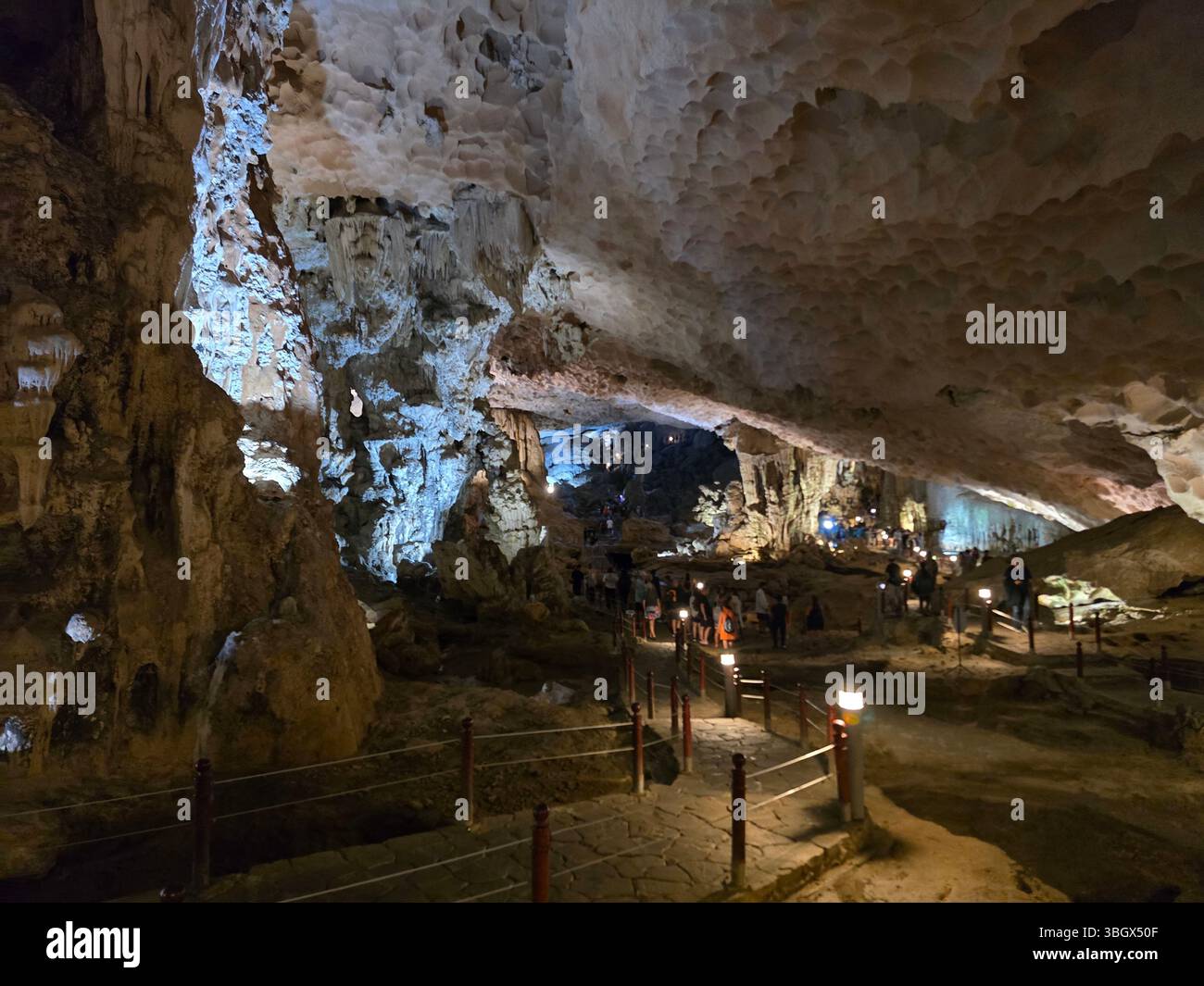 Thien Cung Cave Heavenly Palace Cave of Halong Bay, 4 km away from Dau Go Island, Most beautiful primitive cave of the bay. - Smartphone Captured Stock Image