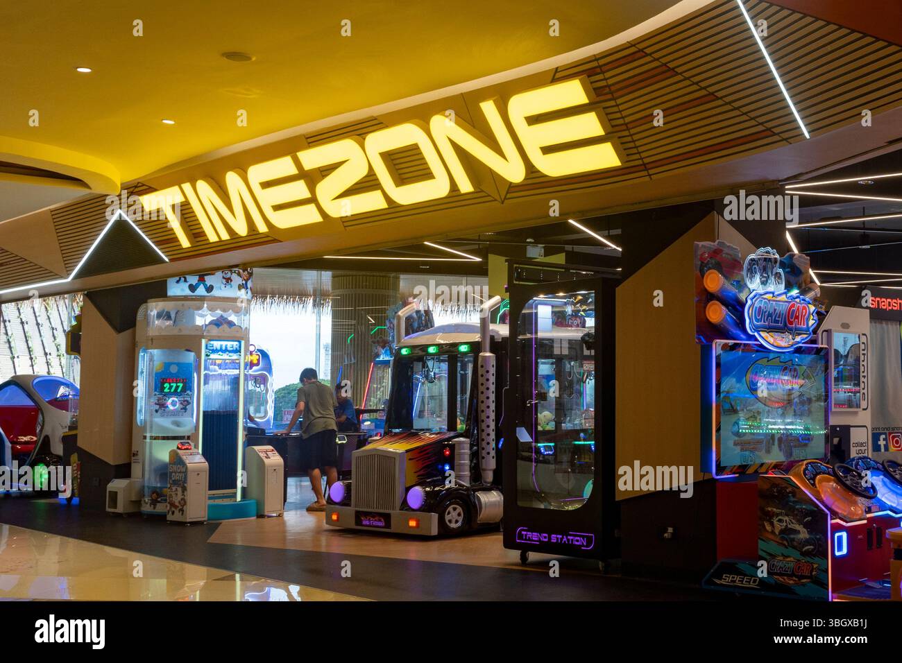 Playing center neon sign hi-res stock photography and images - Alamy