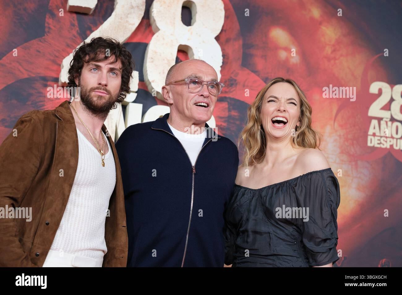 Danny Comer Jodie Comer, Danny Boyle and actor Aaron Taylor Johnson attends the '28 ...