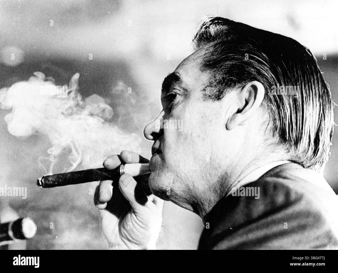 Governor George C. Wallace smoking a cigar. 1 January 1968 Stock Photo ...