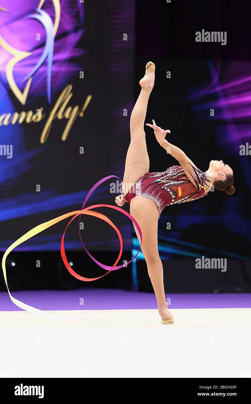Qulification Ribbon Andreea Verdes (Romania), Qualification Ribbon during the 2025 Rhythmic ...
