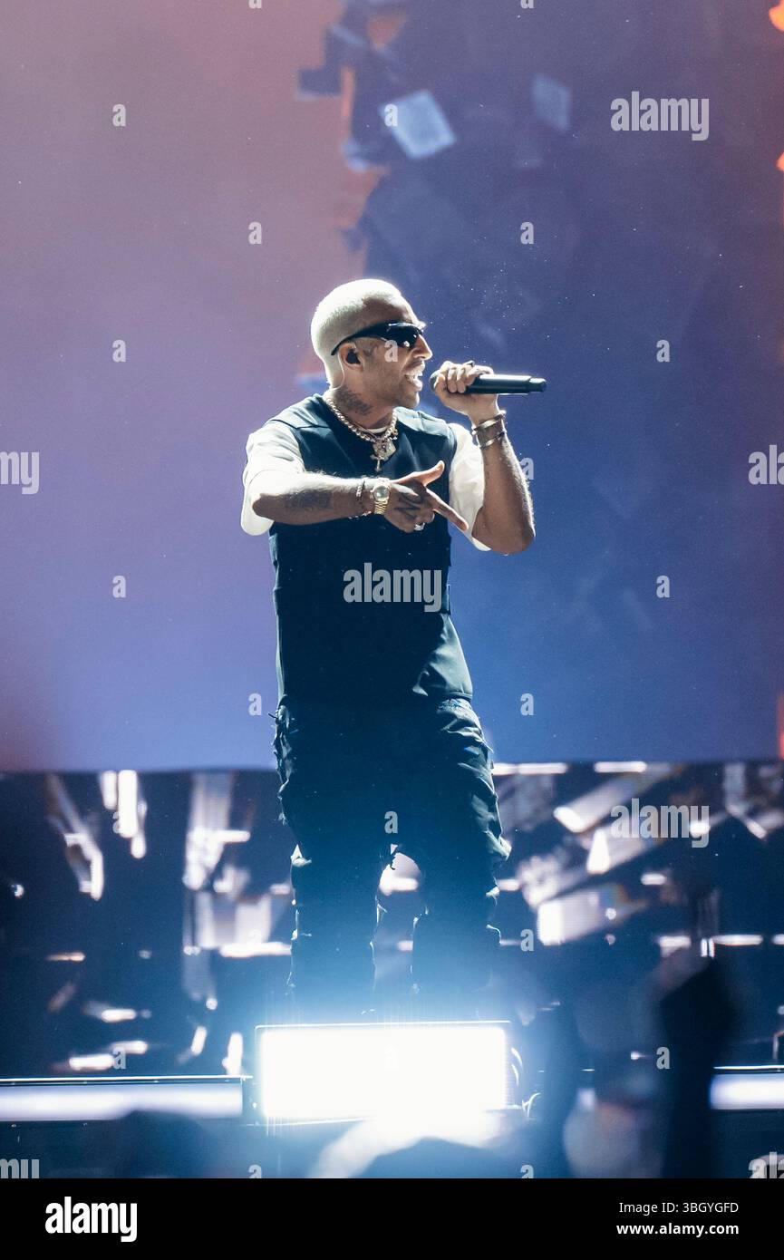 Naples, Salerno, Italy. 5th June, 2025. Italian rapper Luchè aka Luca ...