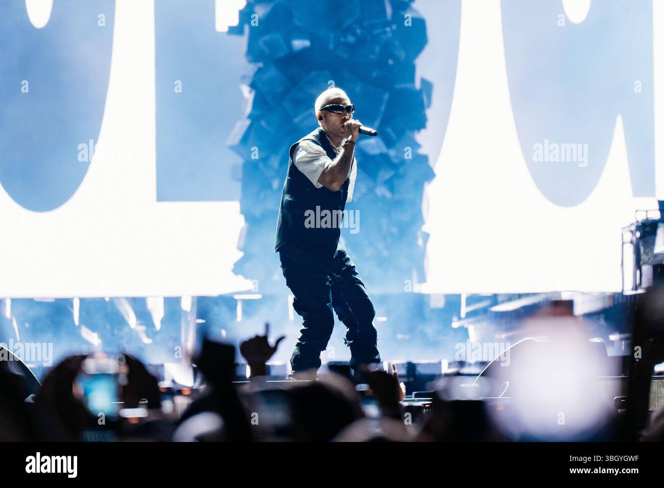 Naples, Salerno, Italy. 5th June, 2025. Italian rapper Luchè aka Luca ...