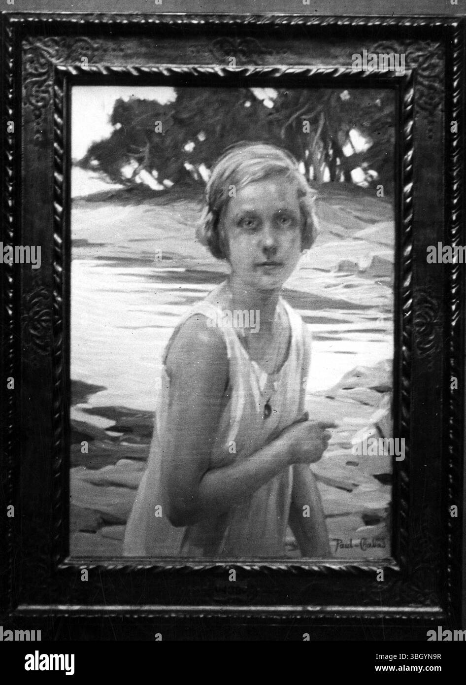 The latest portrait by artist Paul Chabas , creator of ' September Morn ' being exhibited at the Paris Salon Stock Photo