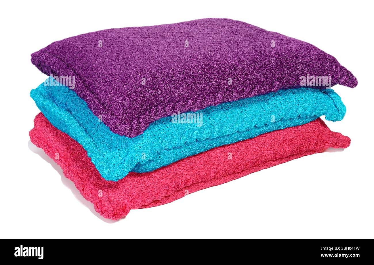 blankets photographed on a white background Stock Photo