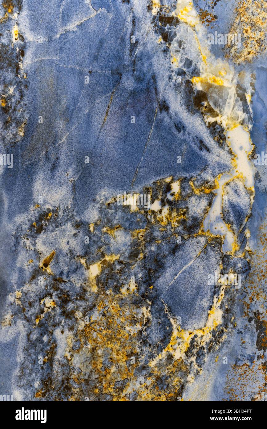 Blue and Gold Marble Ceramic Tile Texture Stock Photo
