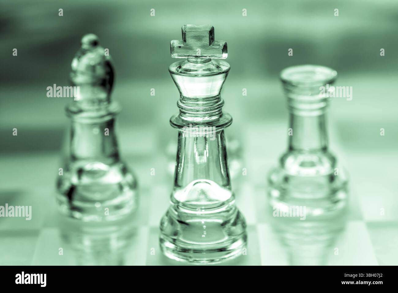 Bishop, king, and rook chess pieces made out of glass Stock Photo - Alamy