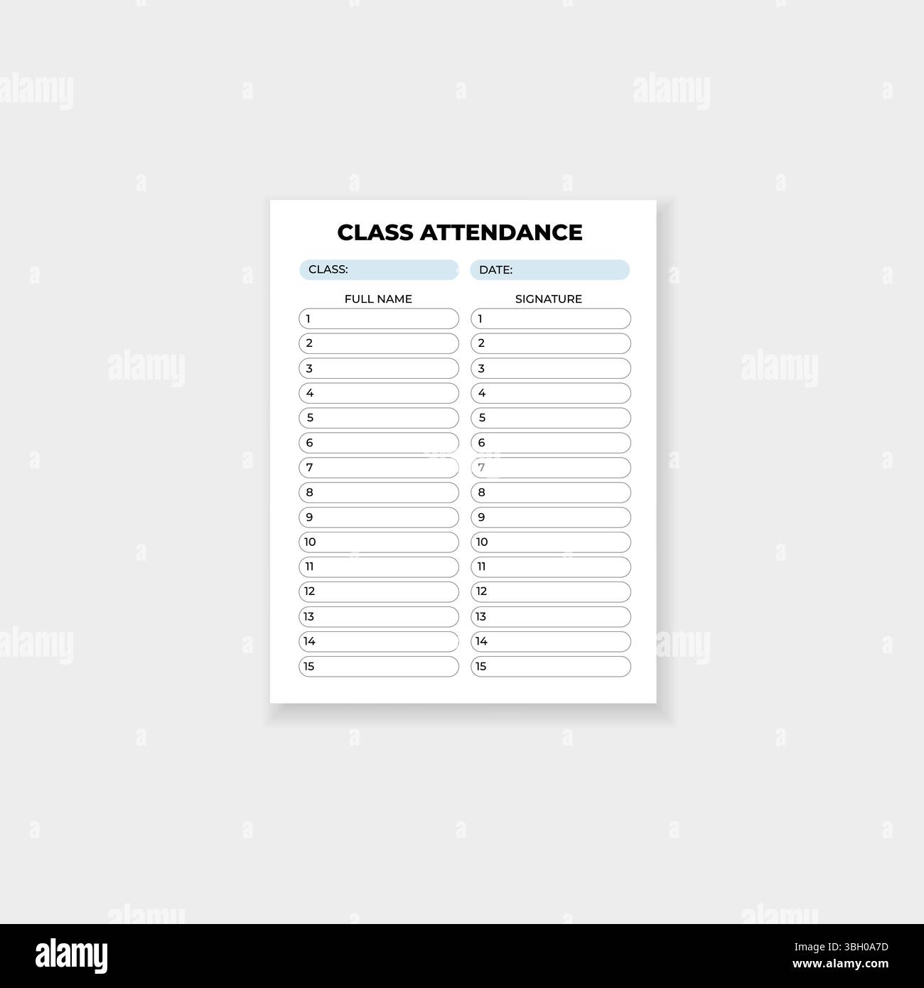 School attendance form Stock Vector Images - Alamy