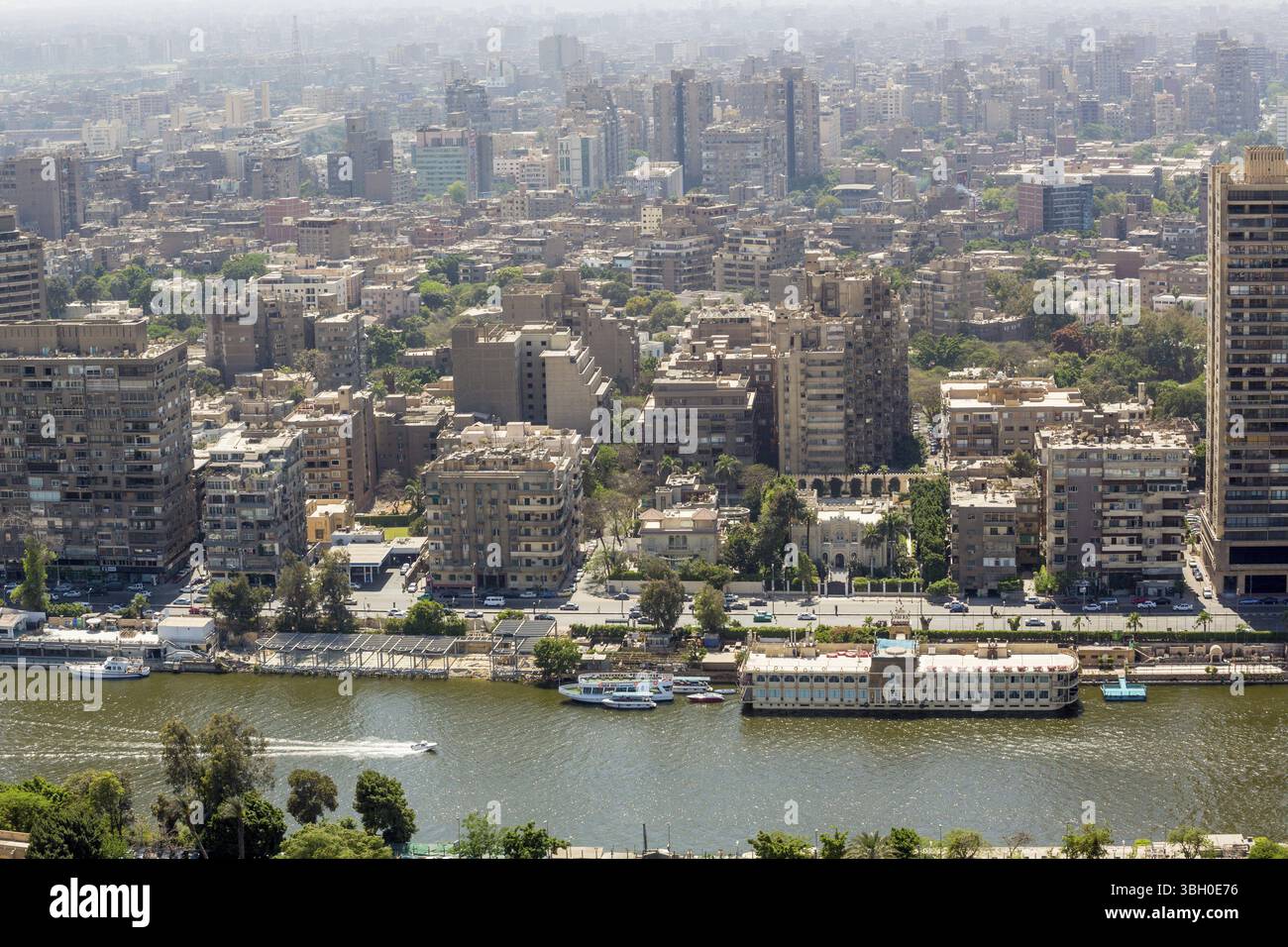 Aerial view of the city of Cairo along the Nile river Stock Photo - Alamy