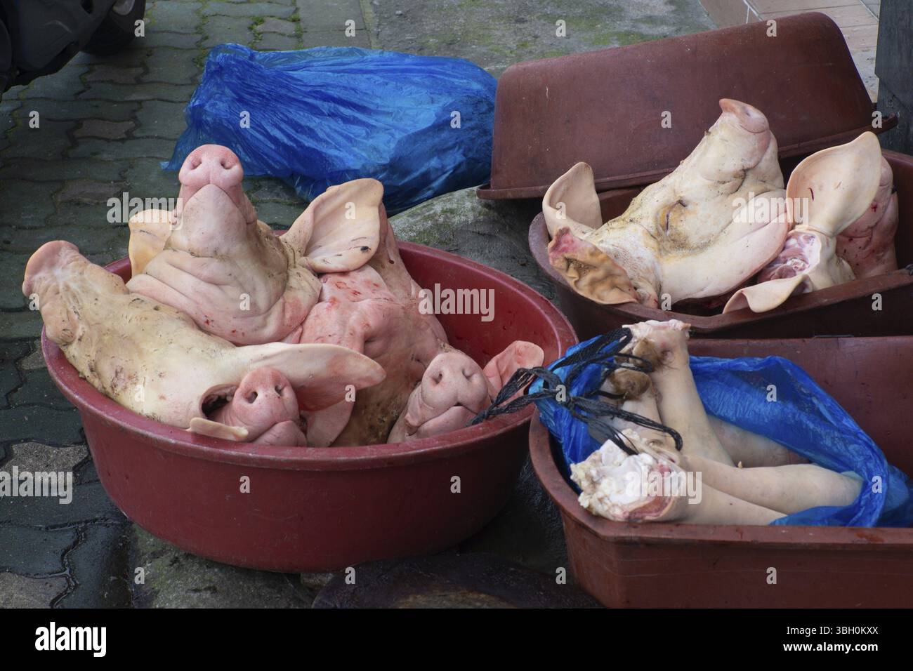 The view infrant of butcher shop Stock Photo