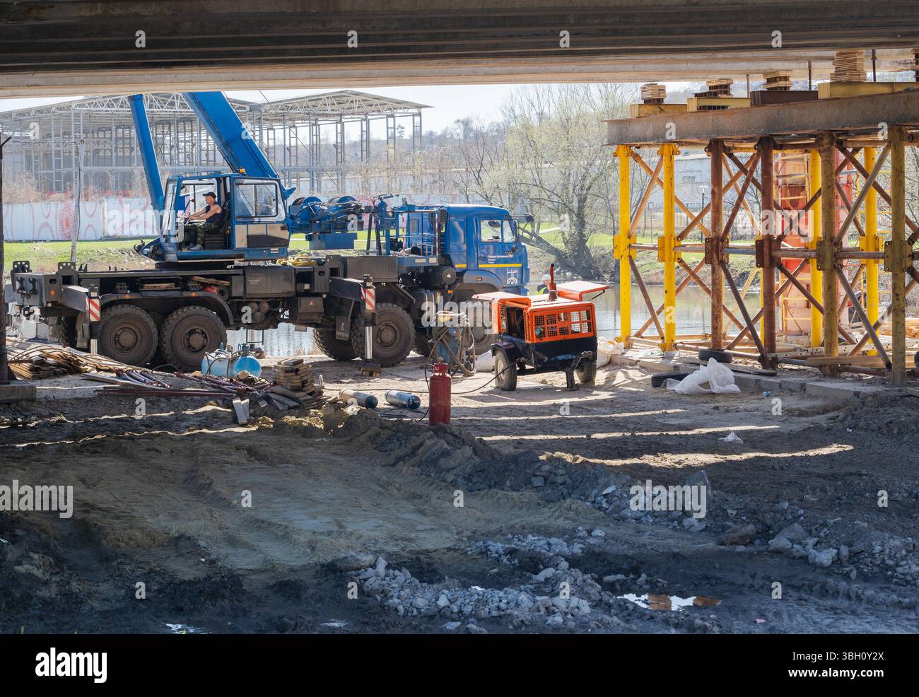 Bridge construction Stock Photo