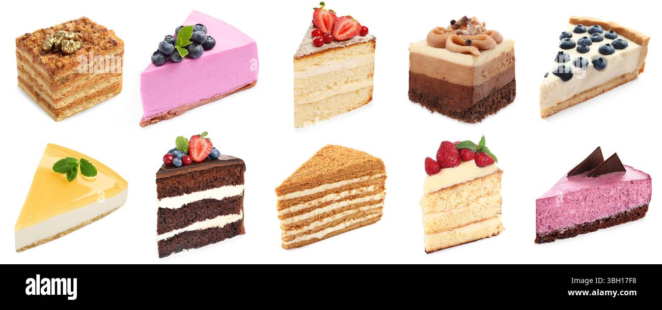 Different yummy cakes on Cut Out Stock Images Pictures Alamy