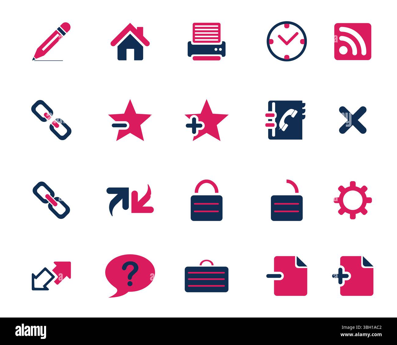 Pink and blue Web icon vector, Contact us icons vector for web computer and mobile Stock Vector