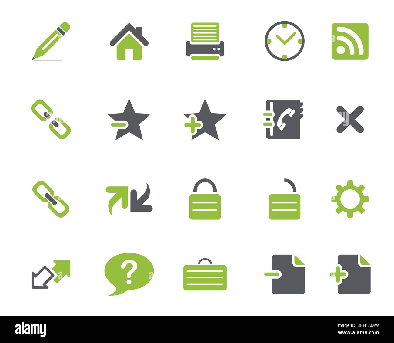 Grey and light green Web icon vector, Contact us icons vector for web computer and mobile Stock Vector