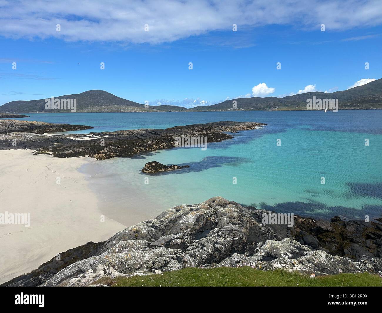 Crystal Clear Turquoise Sea looking over Castlebay - Smartphone Captured Stock Image