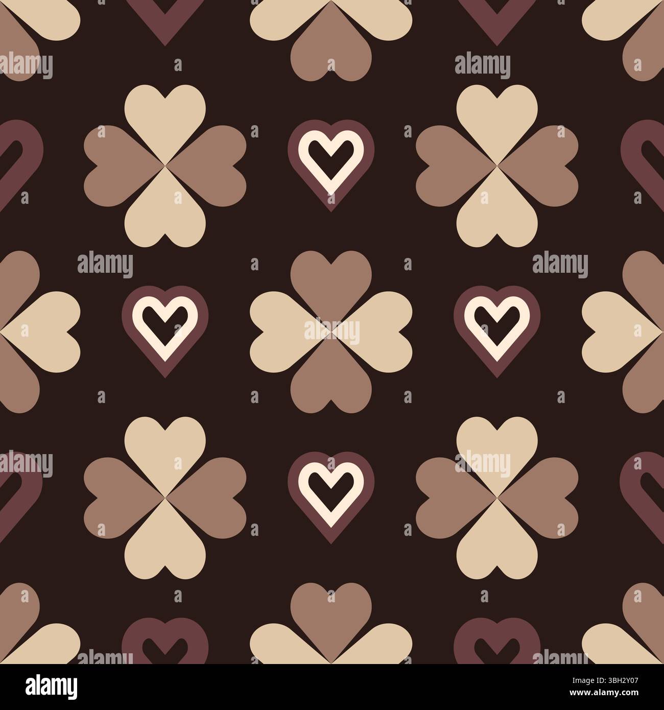 Romantic Geometric Mid Mod Seamless Pattern Stock Vector